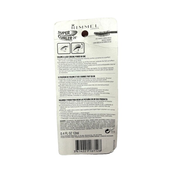 Rimmel London Super Curler Mascara 009 Extreme Black Volume & Curling Wand, NEW - Picture 4 of 5